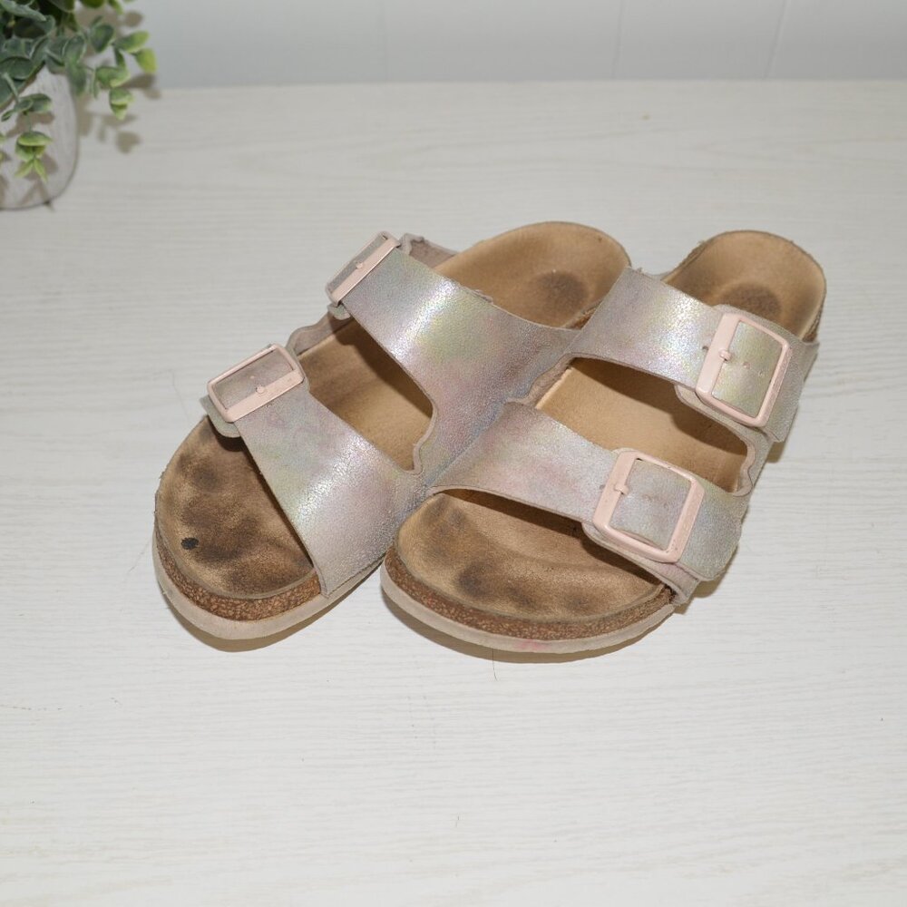 Limited Edition Arizona White Iridescent Pearl & Tan Birkenstocks Size 8
